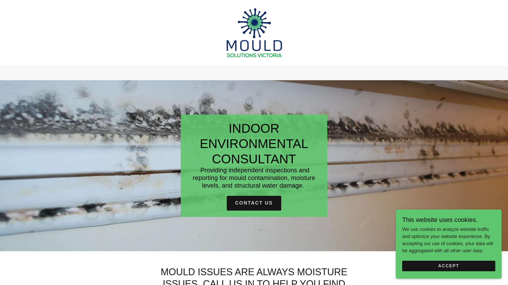 website screenshot of https://mouldtestingservices.com.au