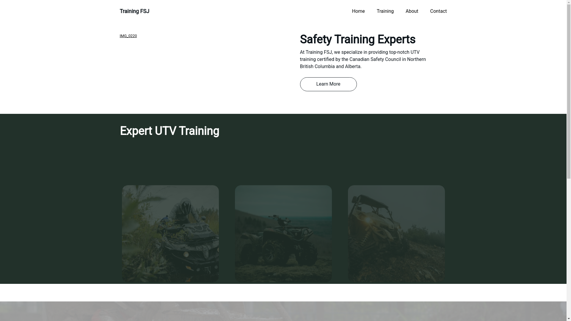 website screenshot of https://trainingfsj.ca/