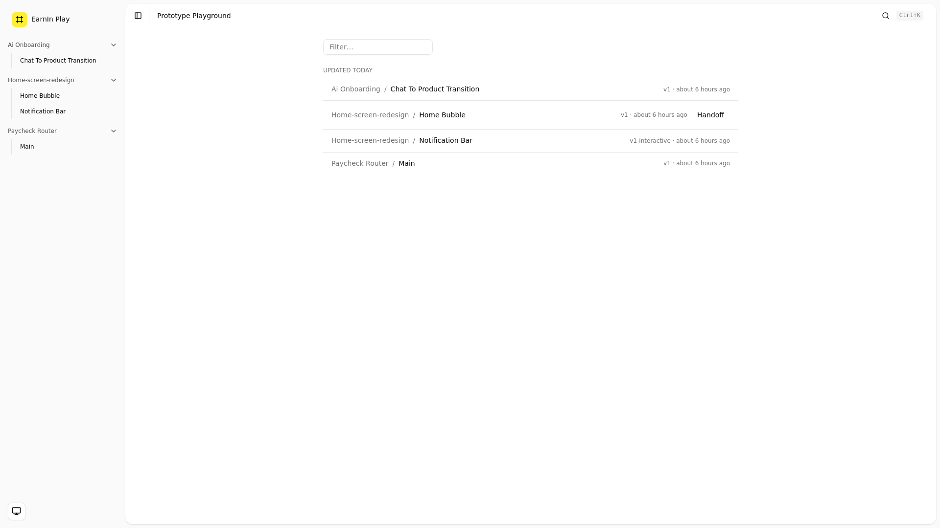 website screenshot of https://earnin-playground.pages.dev/