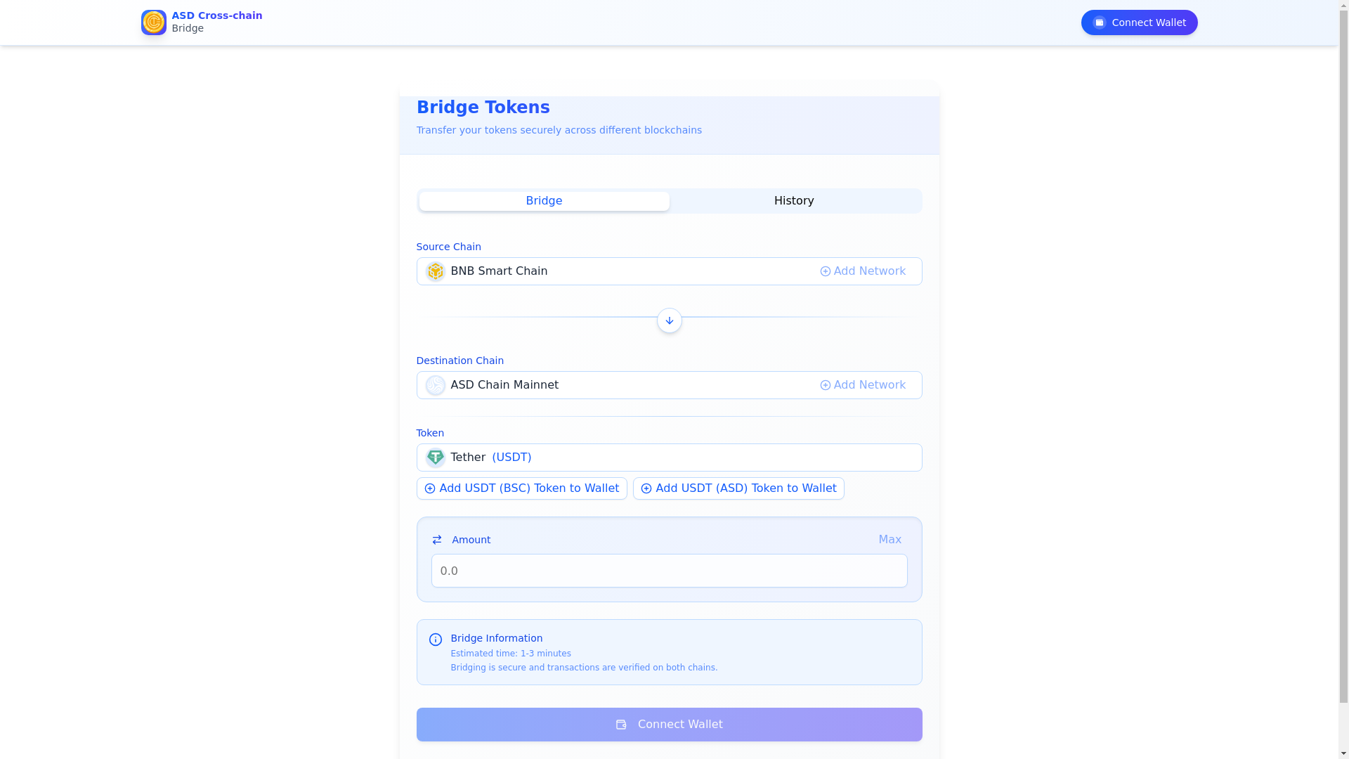 website screenshot of https://asd-bridge-fe-mainnet.pages.dev/