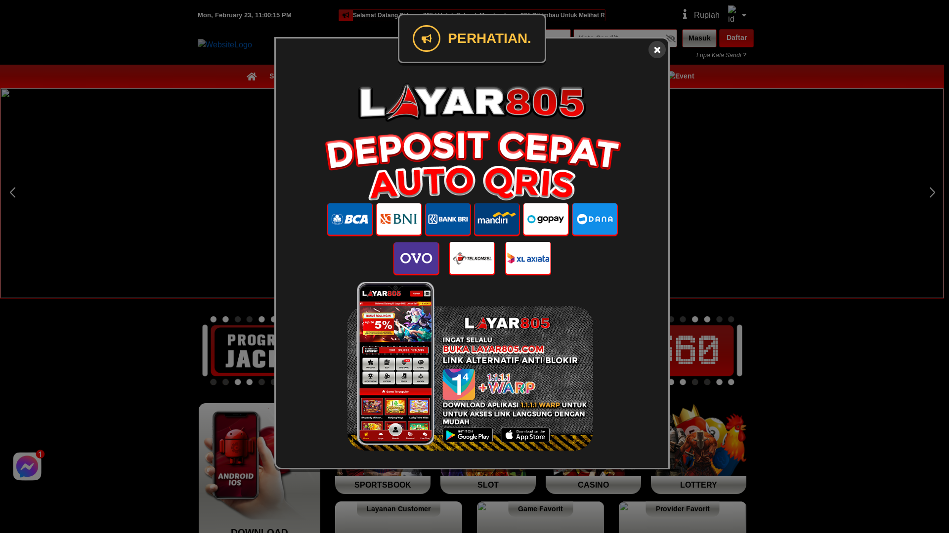 website screenshot of https://layargokil.quest/