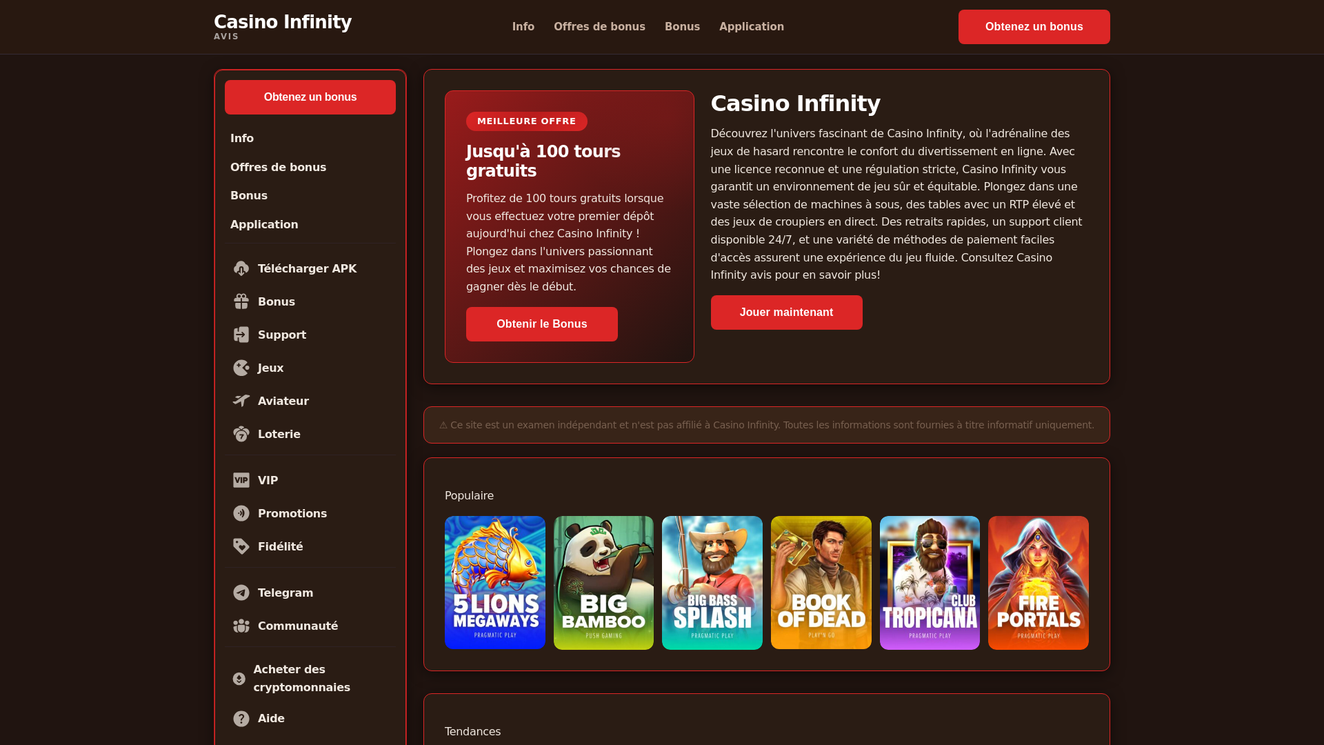 website screenshot of https://casinoinfinityfrance-com.pages.dev/
