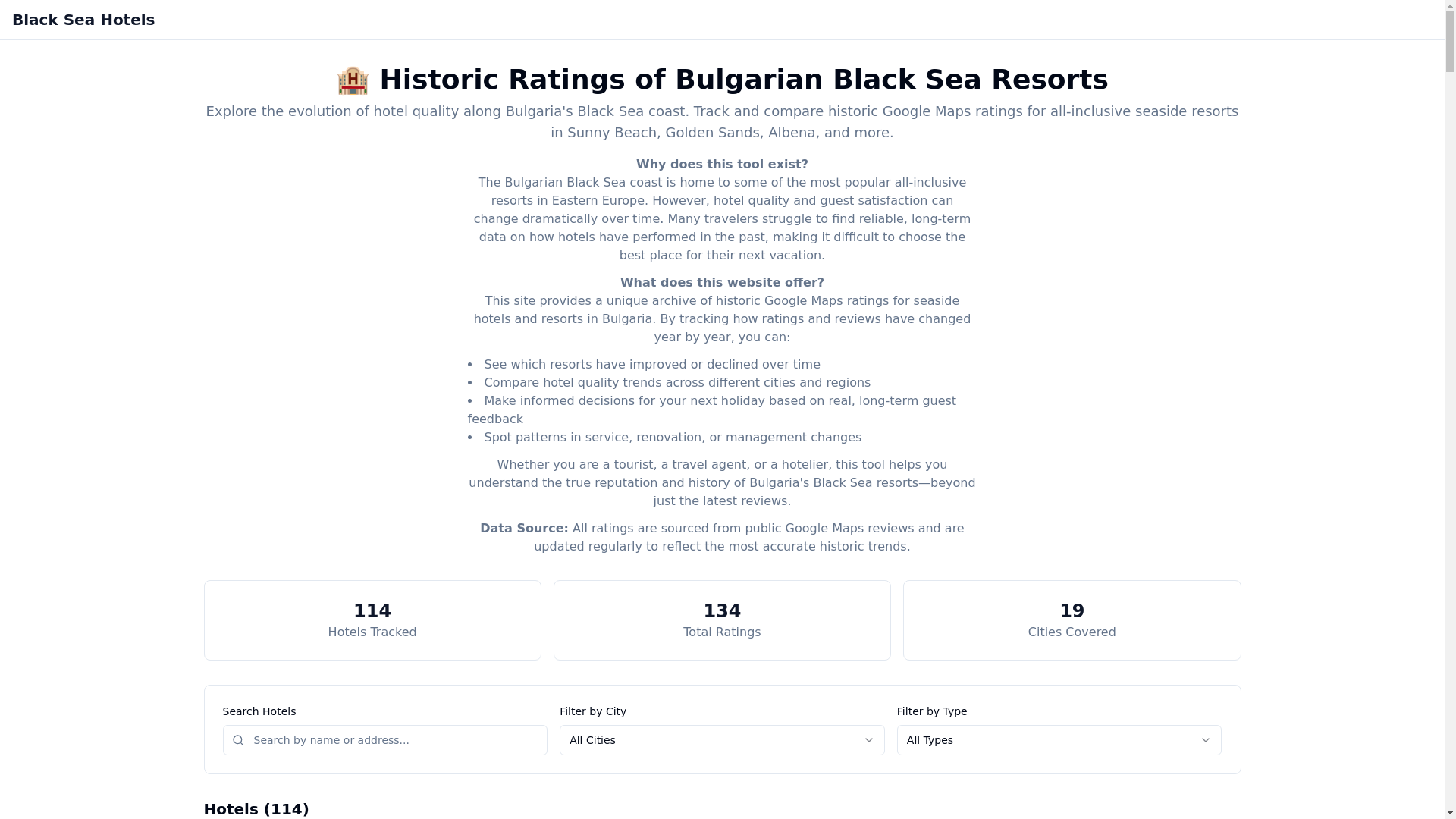 website screenshot of https://blacksearatings.com/
