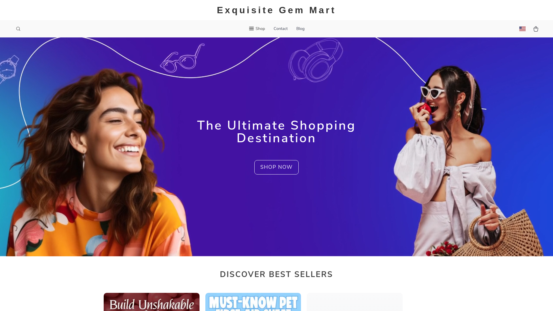 website screenshot of https://exquisitegemmart.shop/