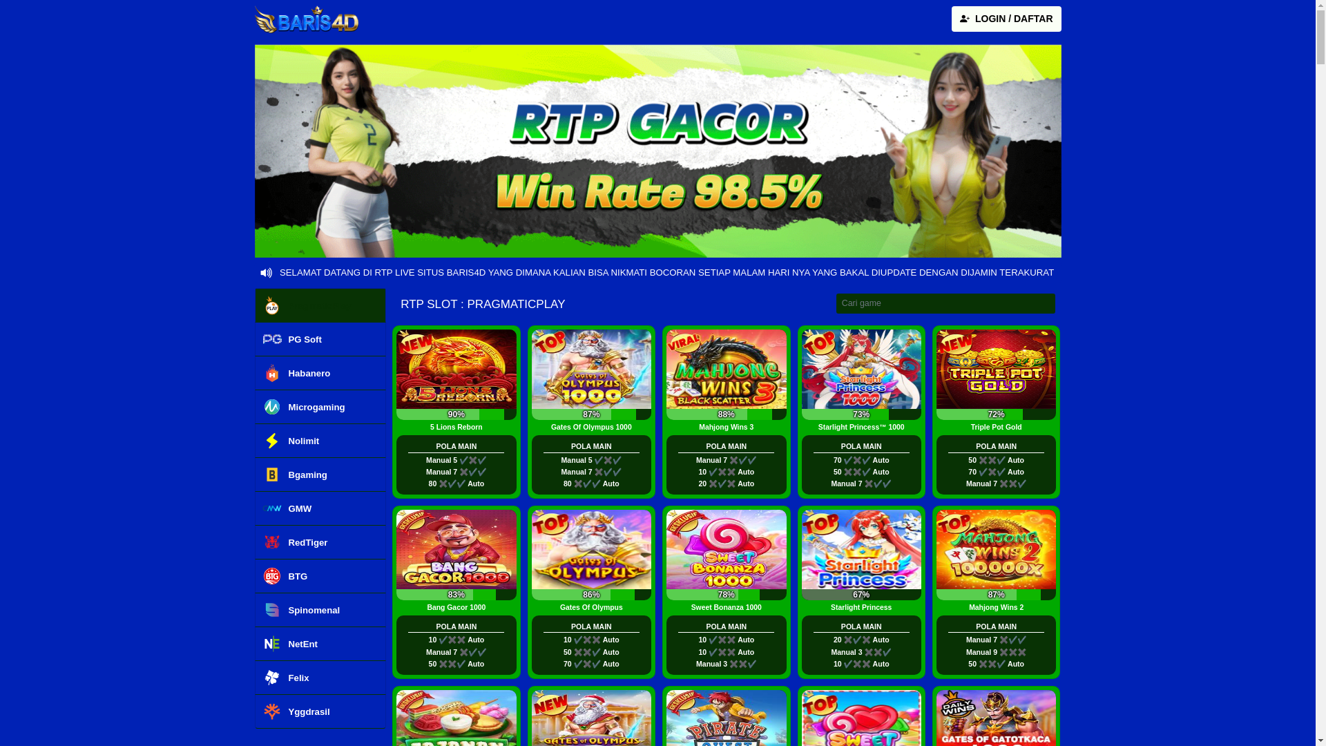 website screenshot of https://rtpbaris4d.net/