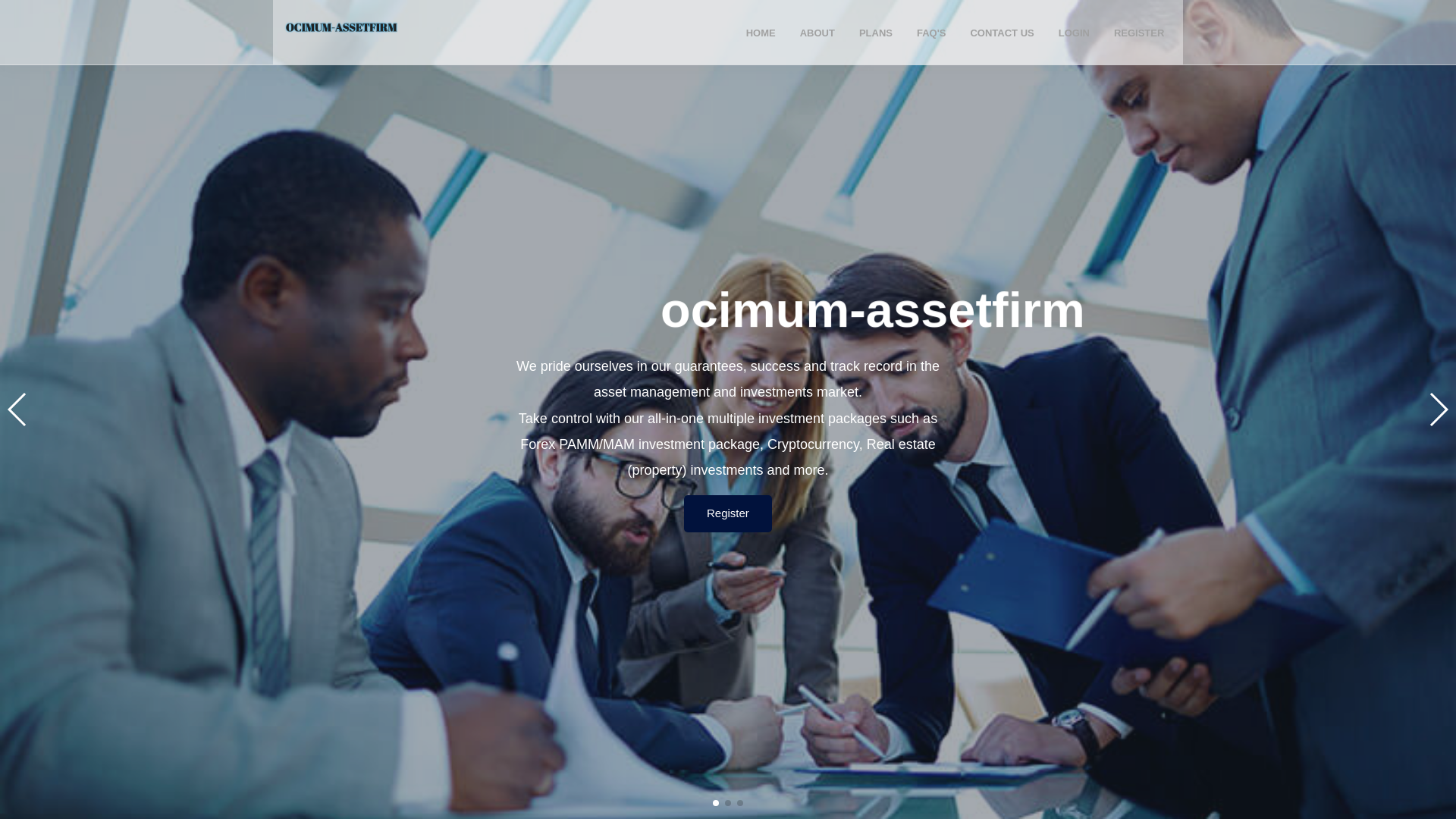 website screenshot of https://ocimum-assetfirm.online