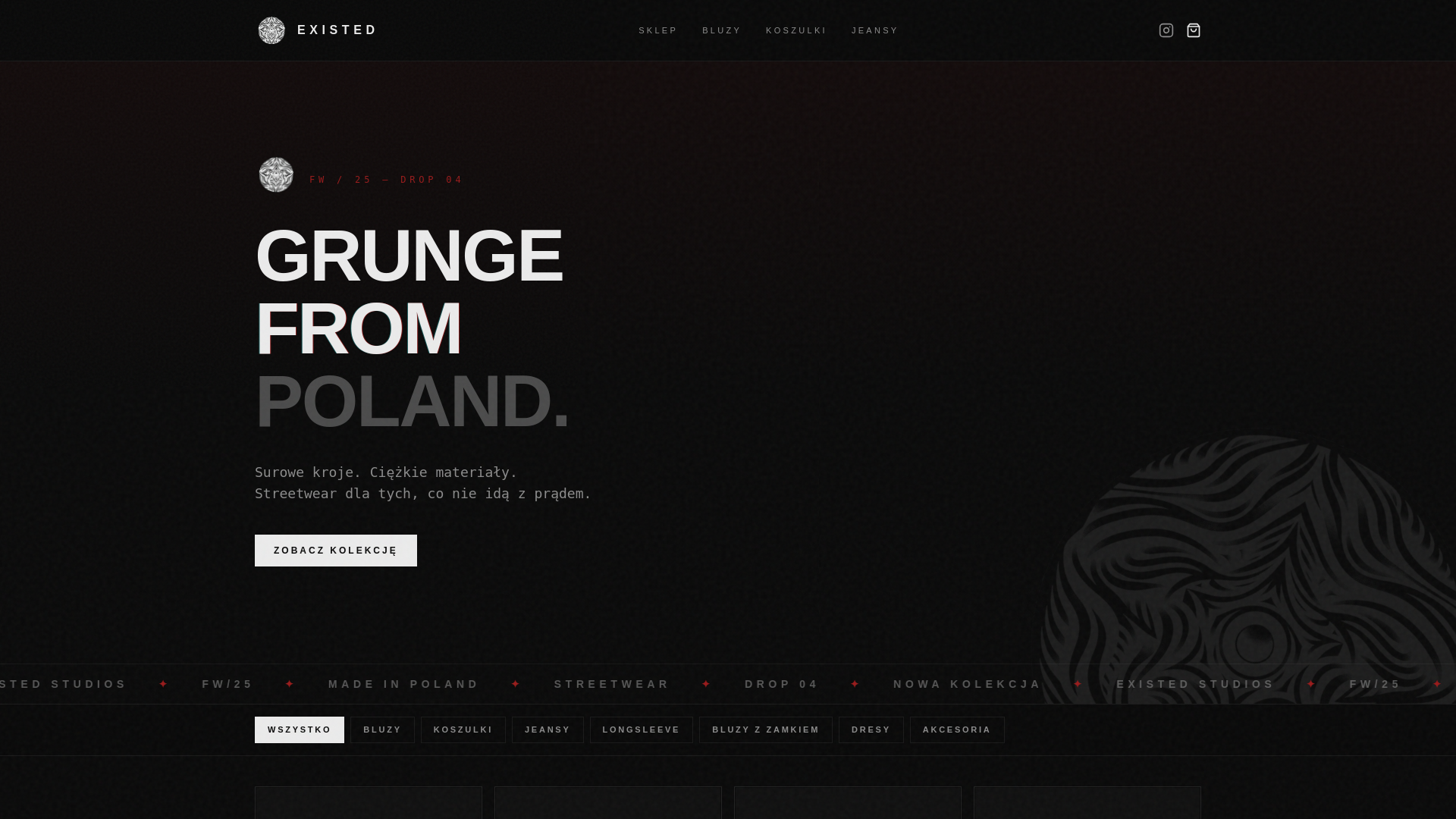 website screenshot of https://existedstudio.pl/
