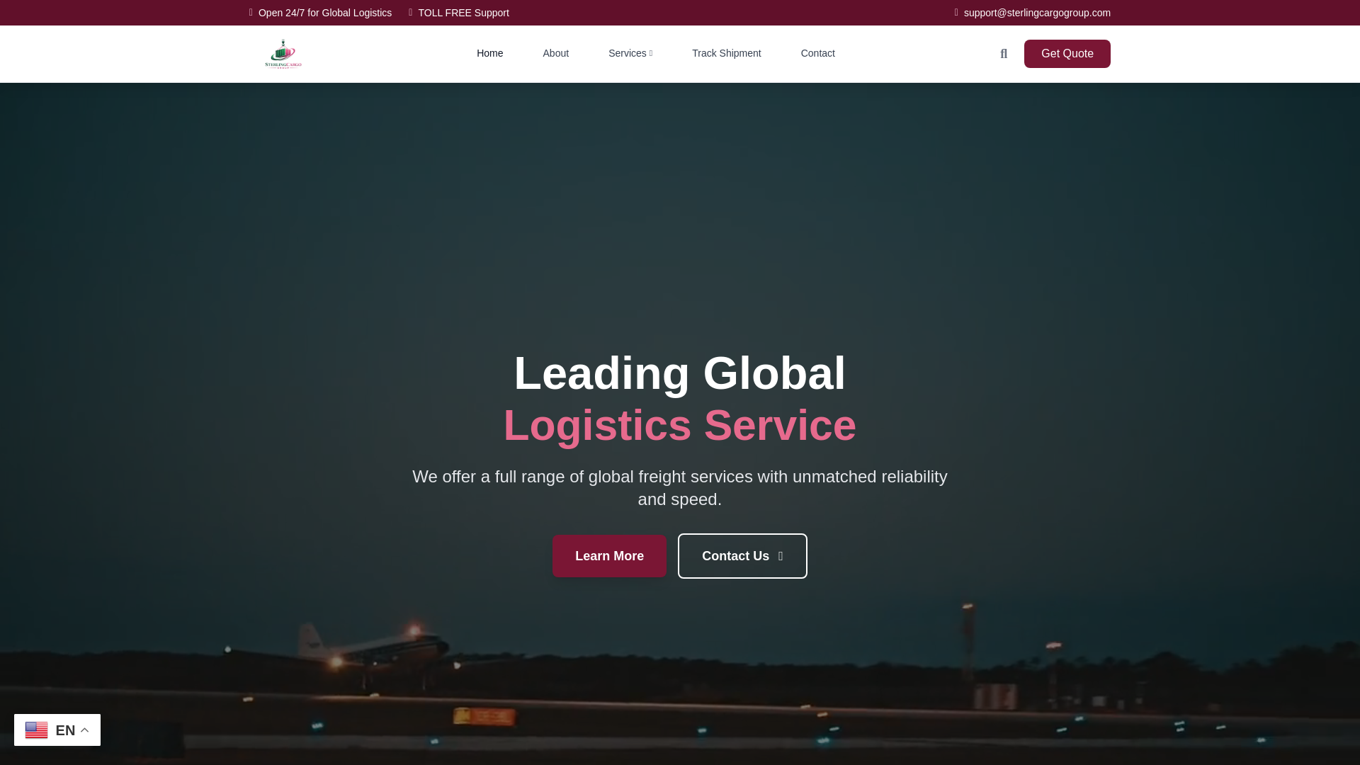website screenshot of https://sterlingcargogroup.com/