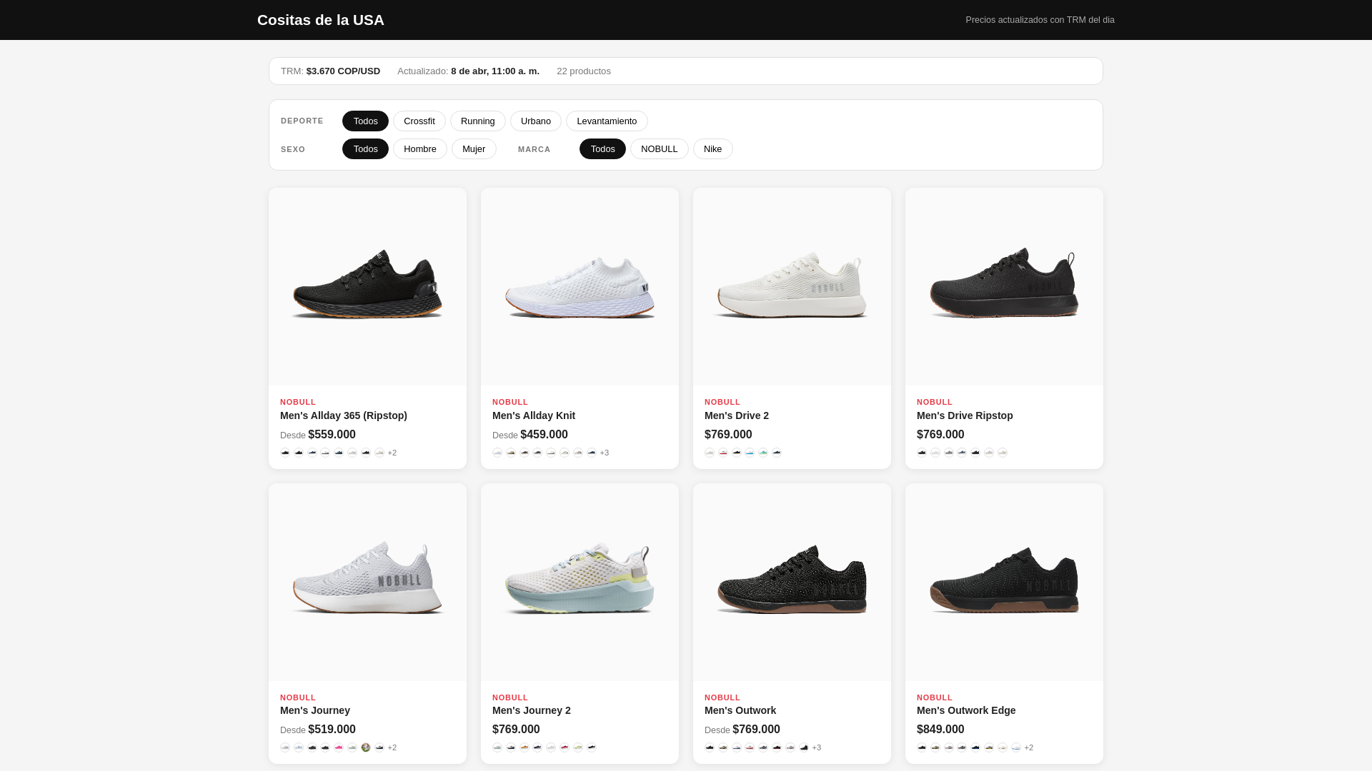 website screenshot of https://cositasdelausa.com.co