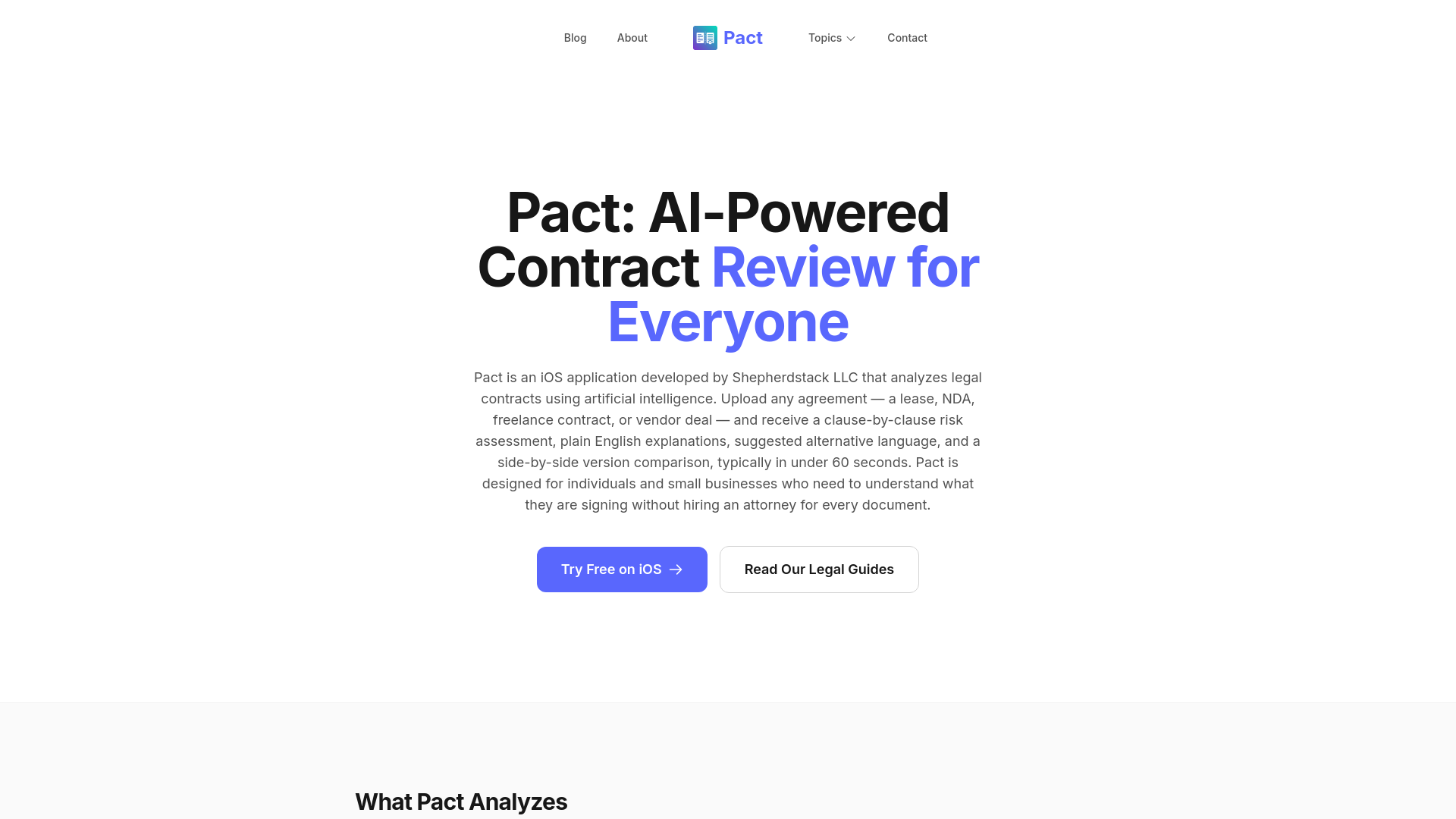 website screenshot of https://usepact.org/