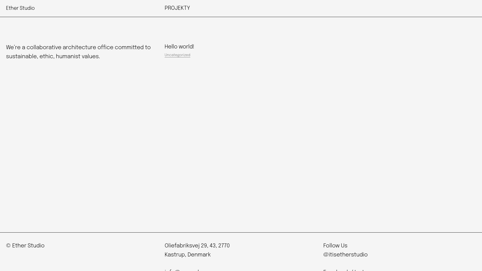 website screenshot of https://itisetherstudio.pl/