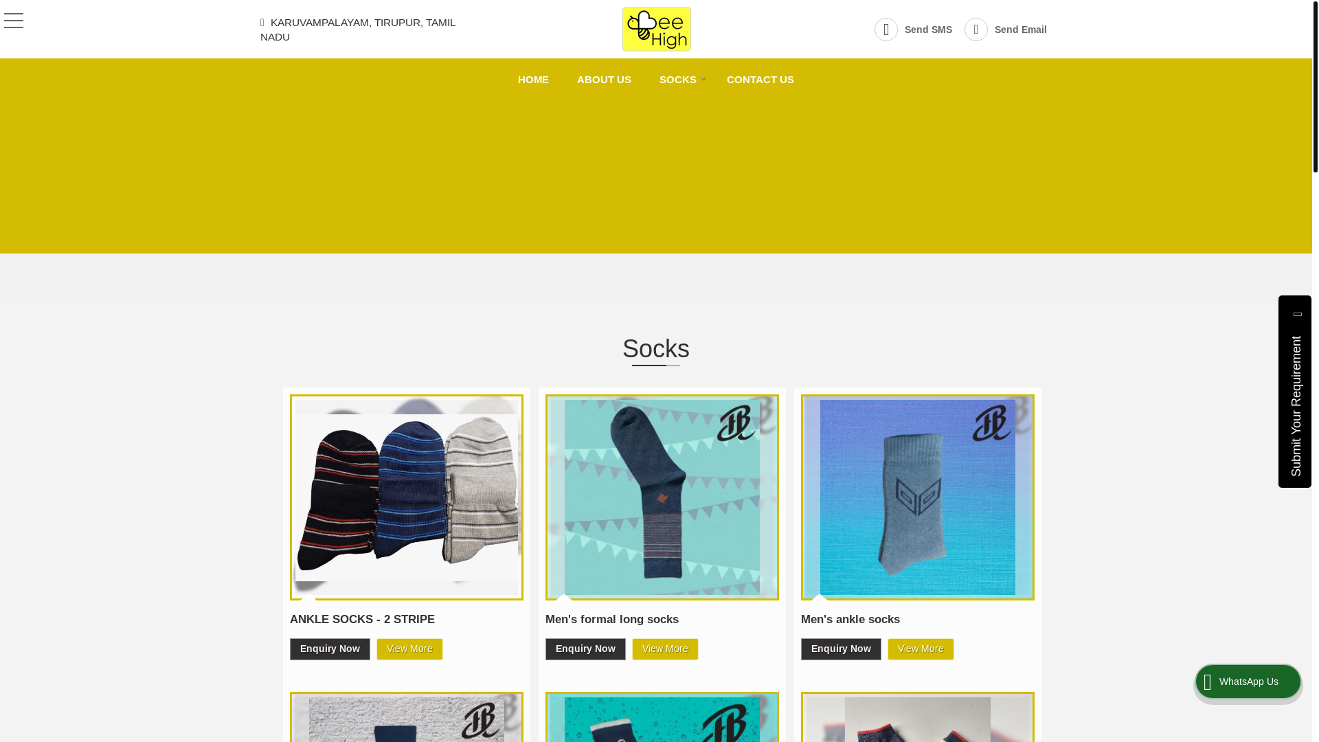 website screenshot of https://beehighsockstex.in/