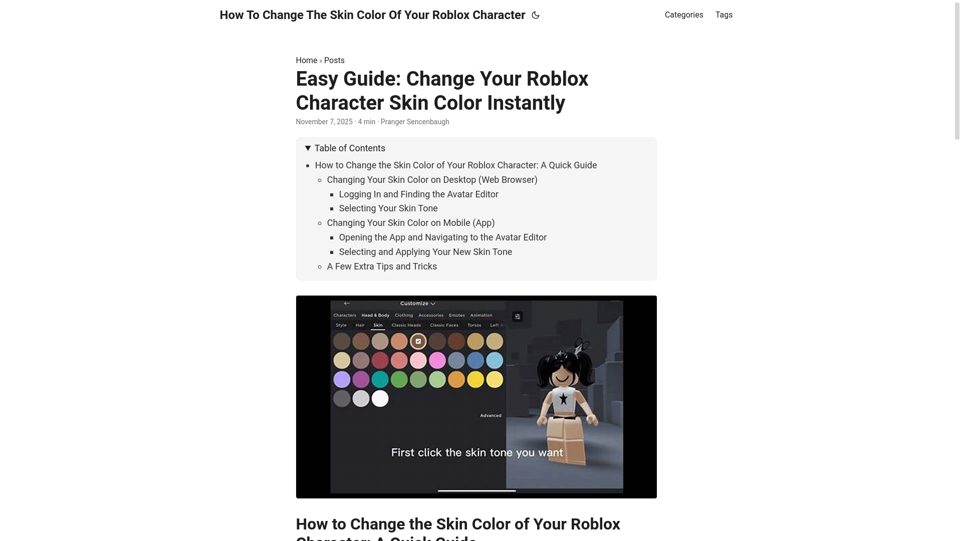 website screenshot of https://how-to-change-the-skin-color-of-your-roblox-character.pages.dev/
