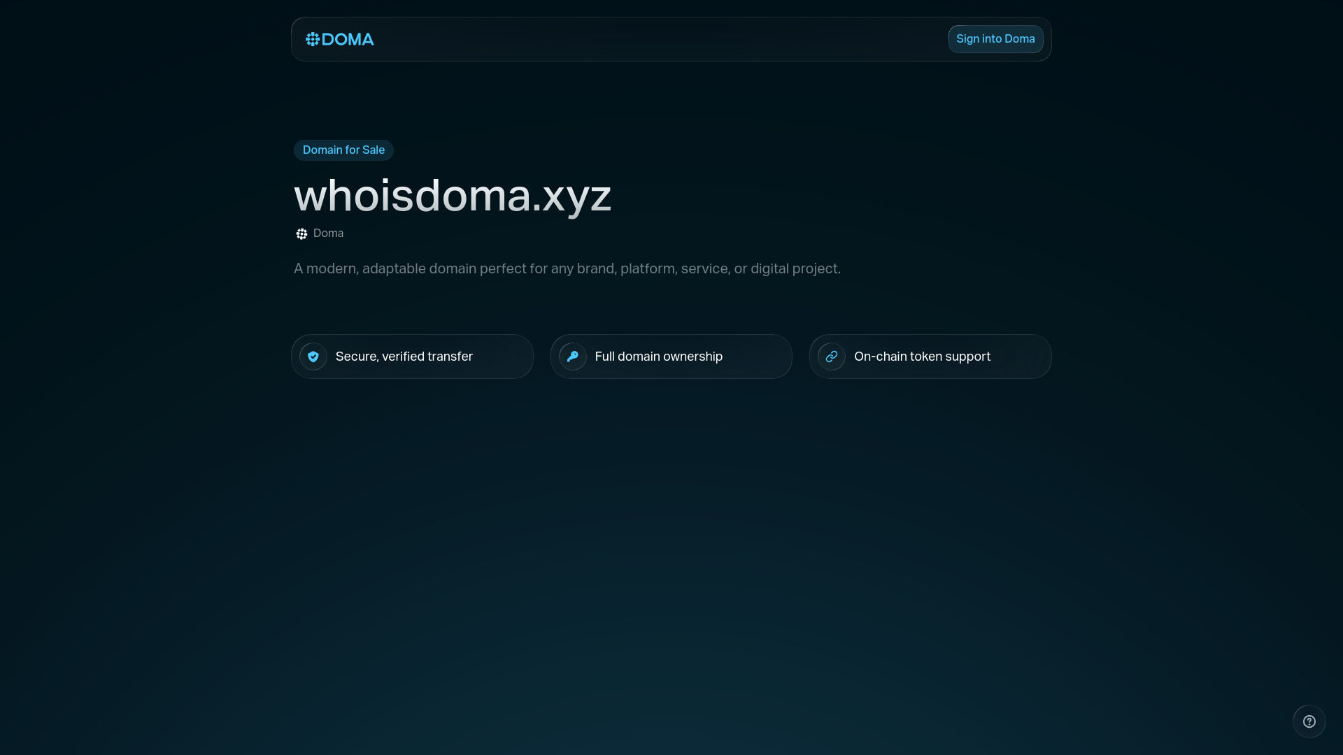 website screenshot of https://whoisdoma.xyz/