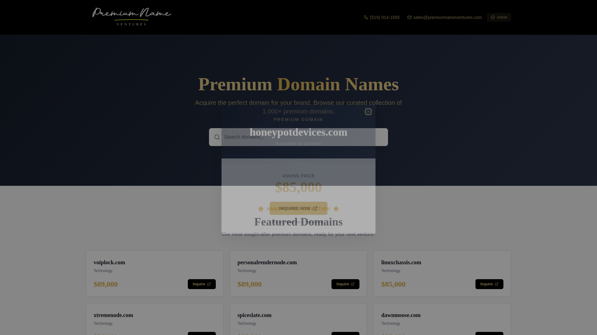 website screenshot of https://honeypotdevices.com