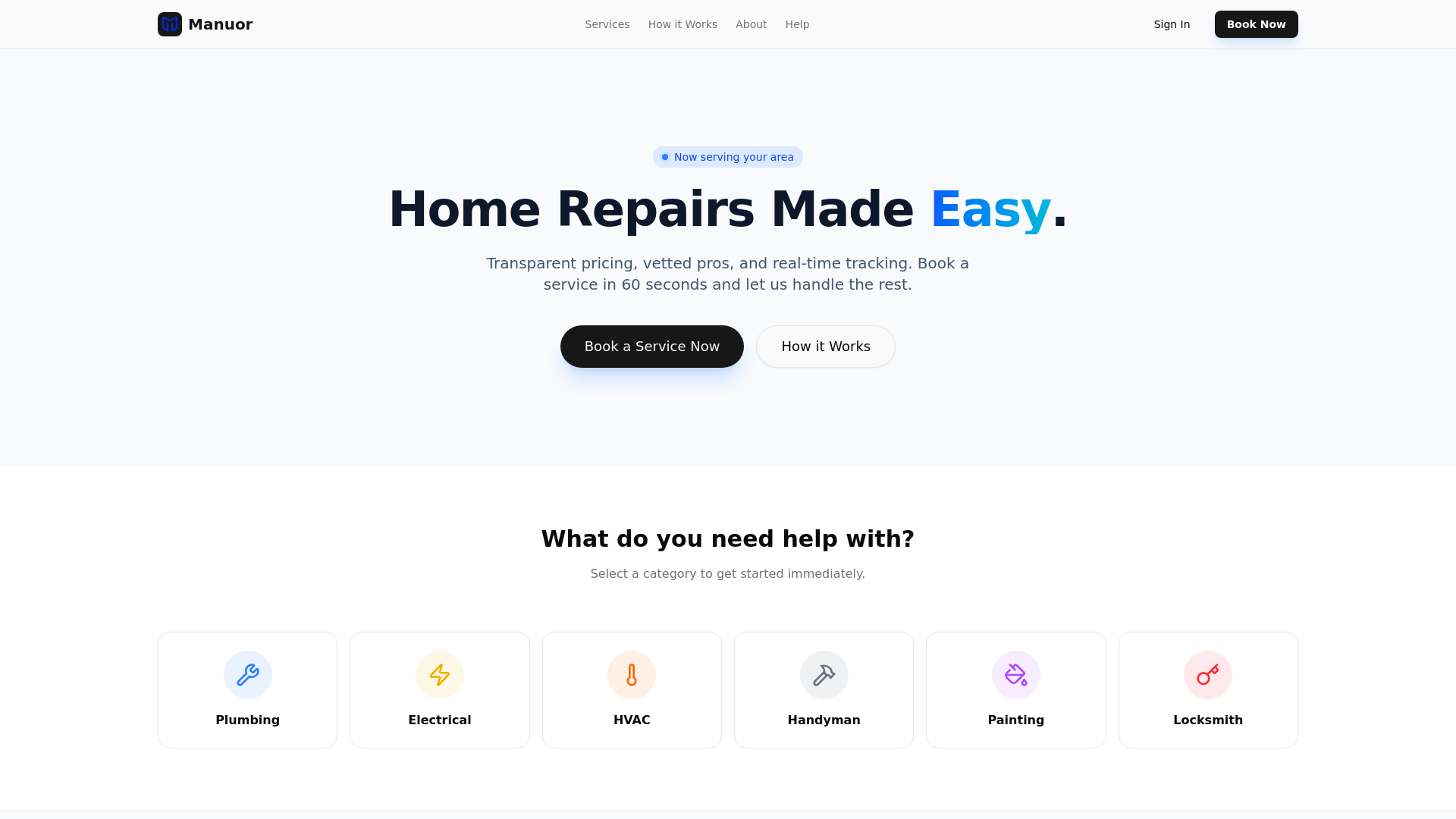 website screenshot of https://manuor.com/