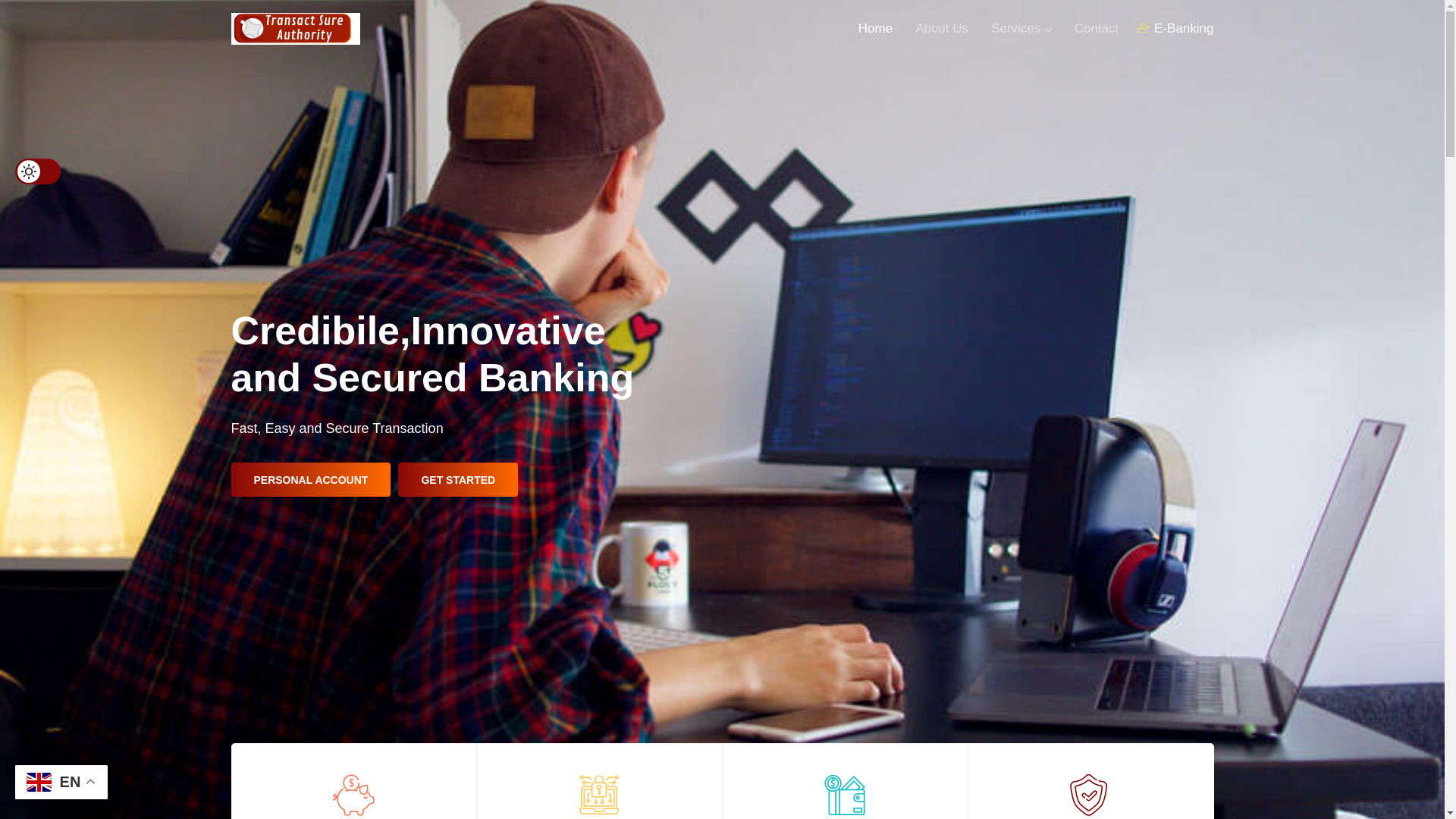 website screenshot of https://transactsureauthoritys.world/