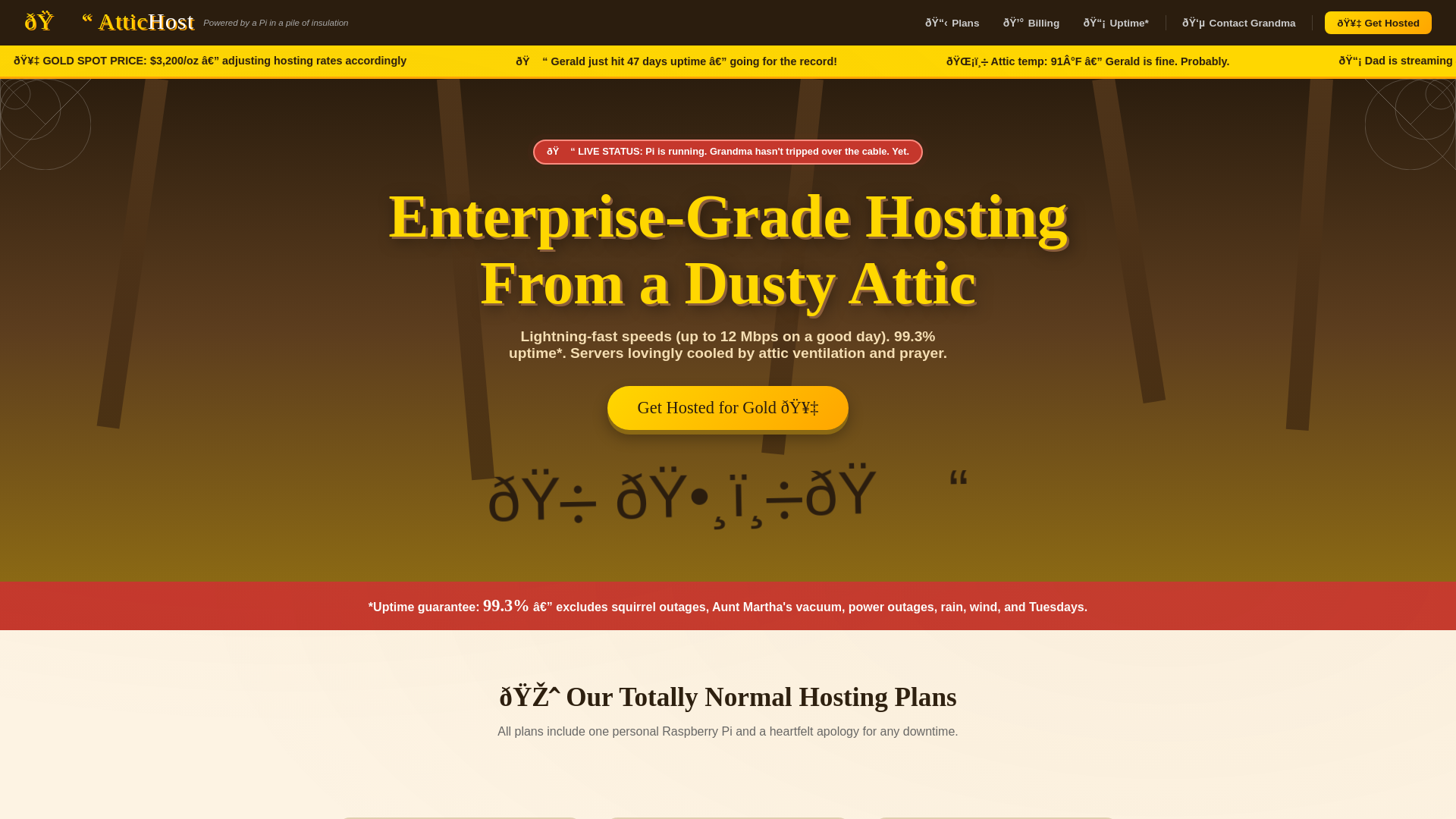 website screenshot of https://attichost.cloud