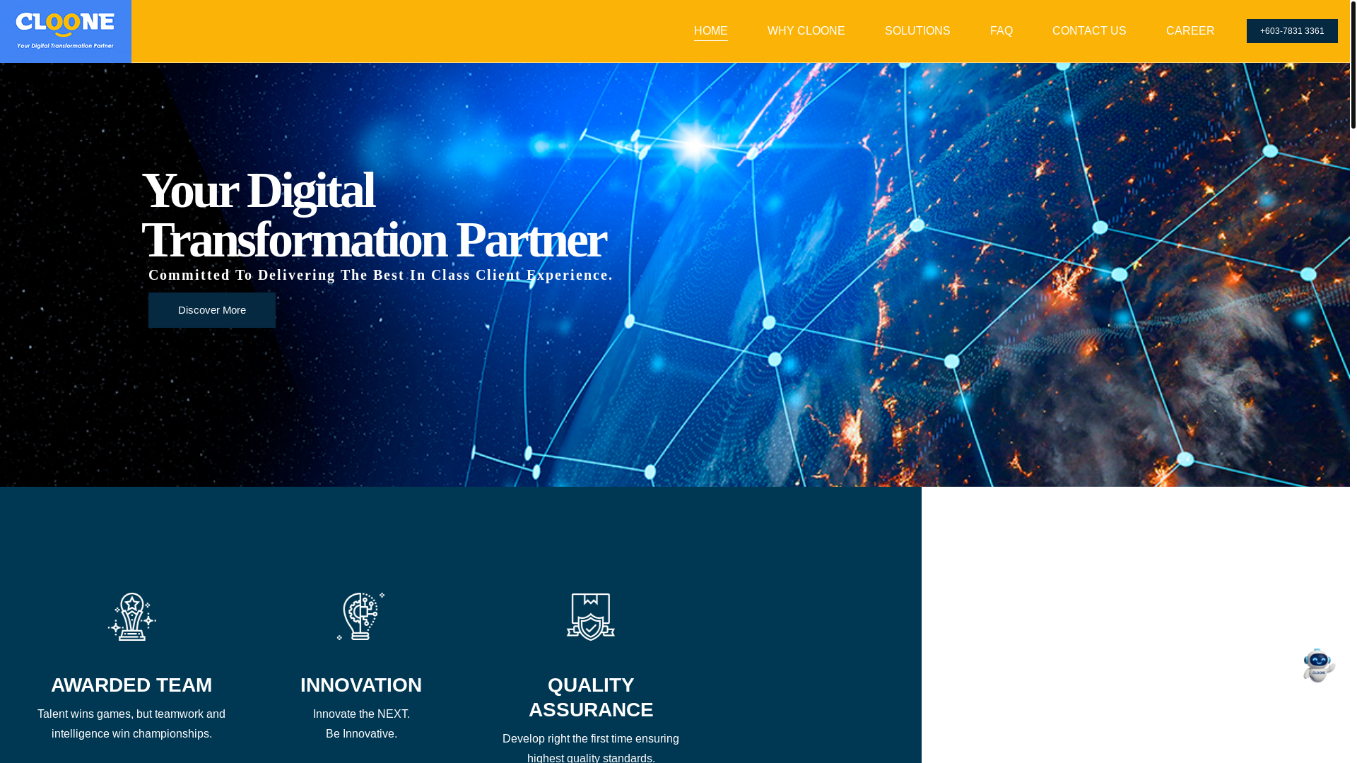 website screenshot of https://cloone.com.my/