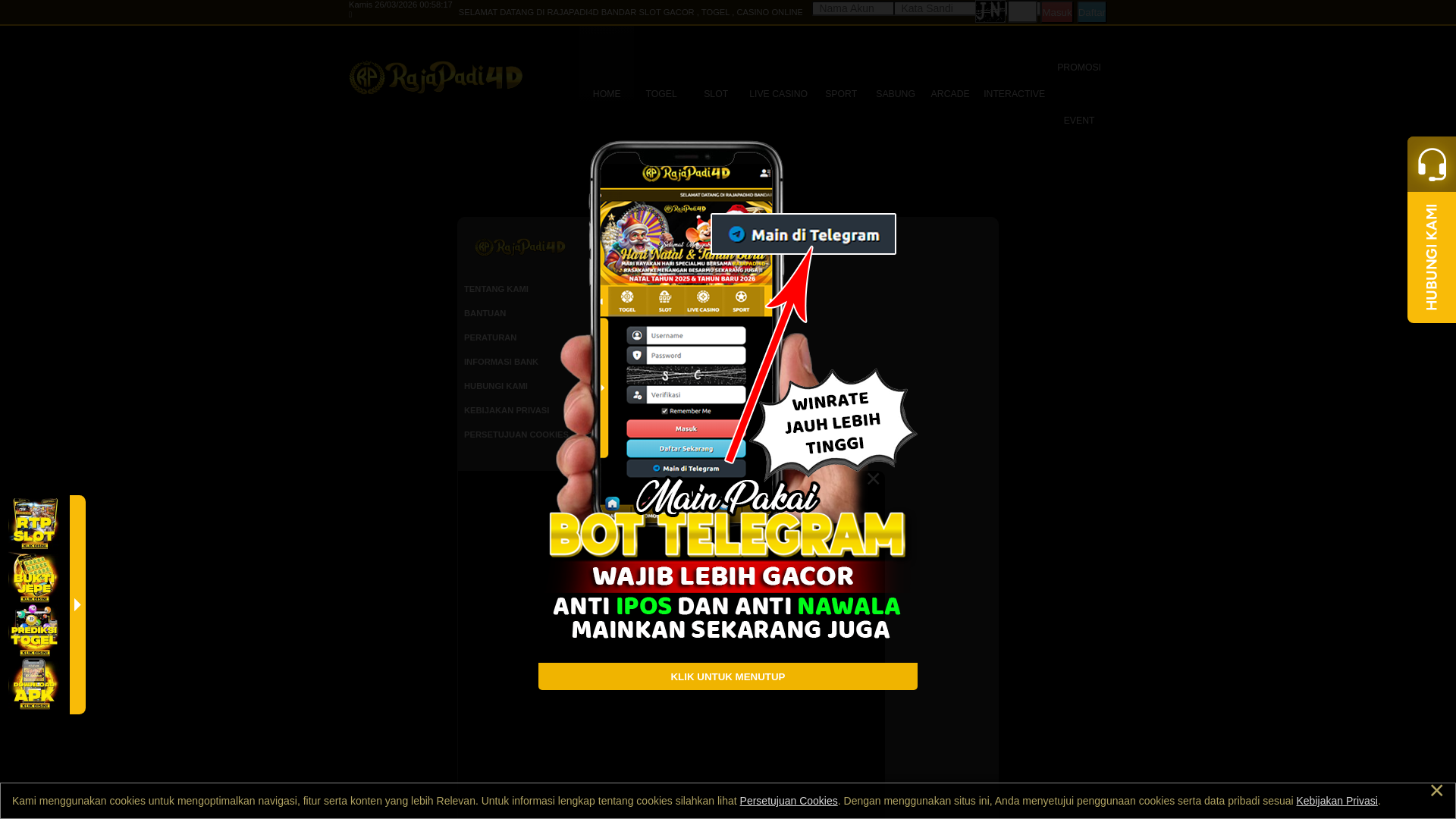 website screenshot of https://rajapadi4d-atas.site/