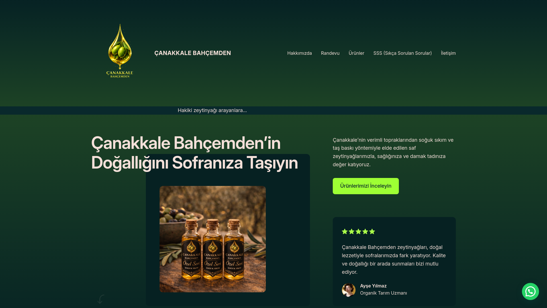 website screenshot of https://canakkalebahcemden.com/