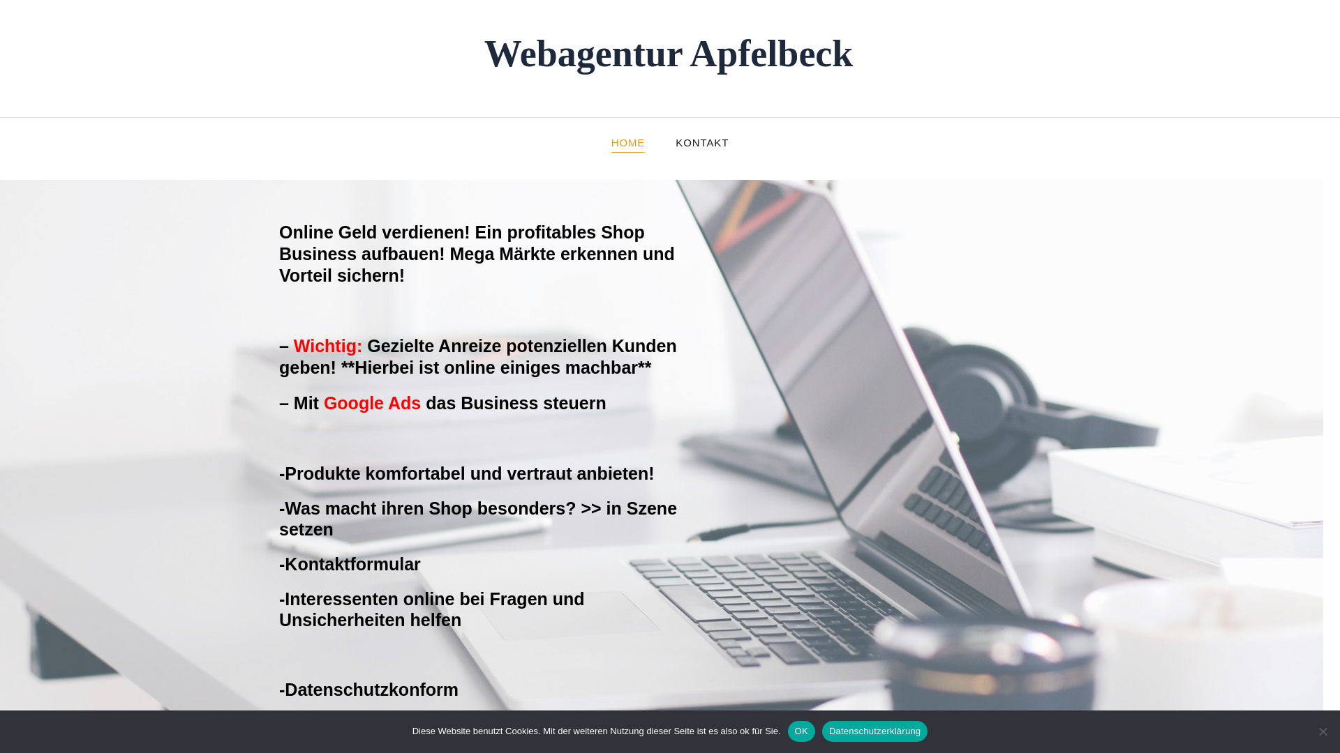 website screenshot of https://webagentur-apfelbeck.info/