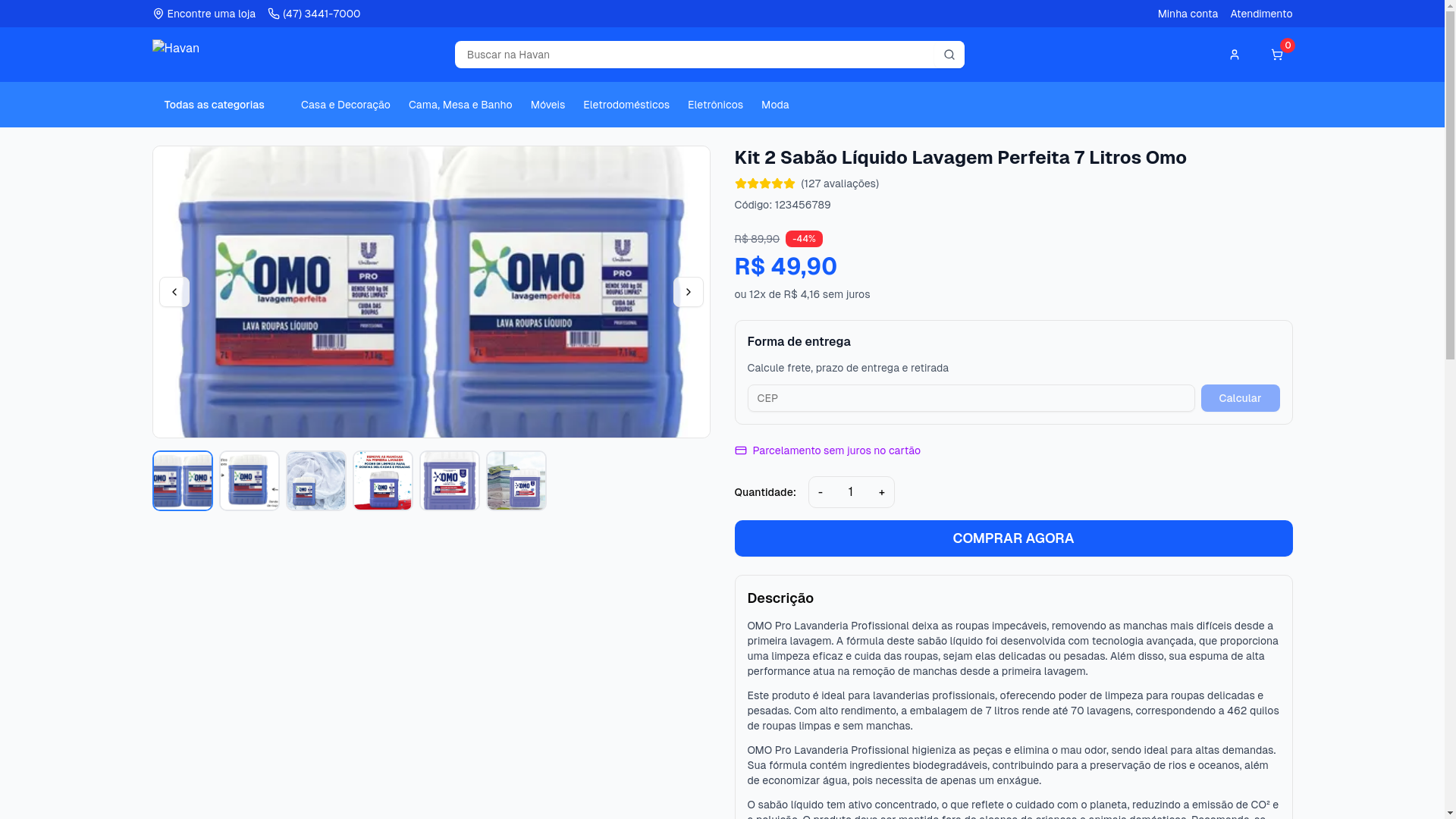 website screenshot of https://havalojas.store/