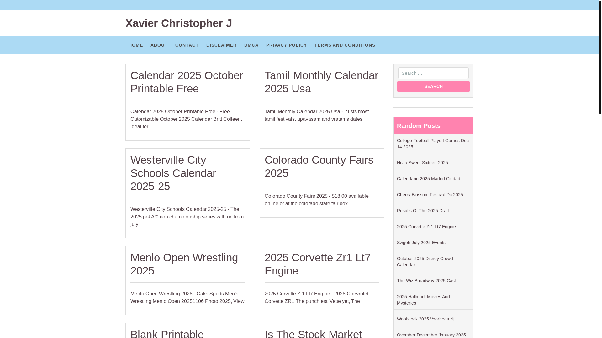 website screenshot of https://xavierchristopherj.pages.dev/