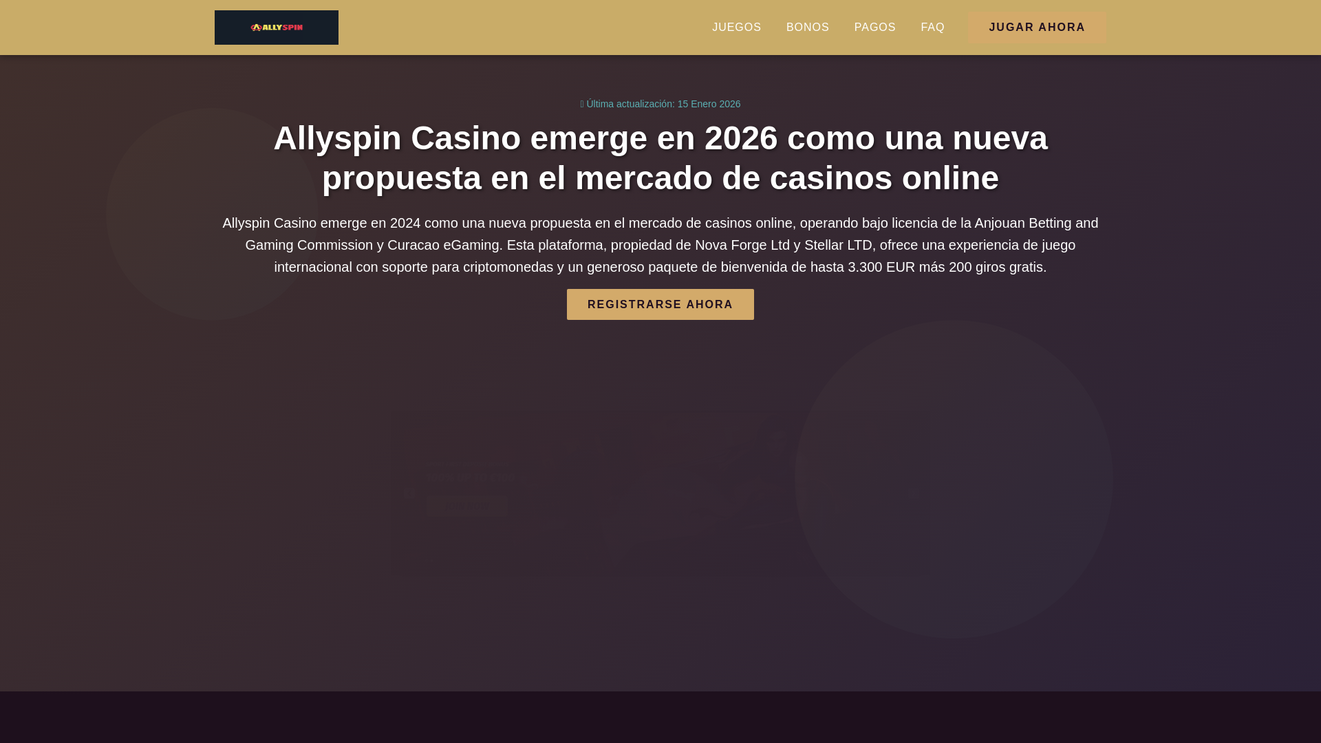 website screenshot of https://allyspincasino.org.es/