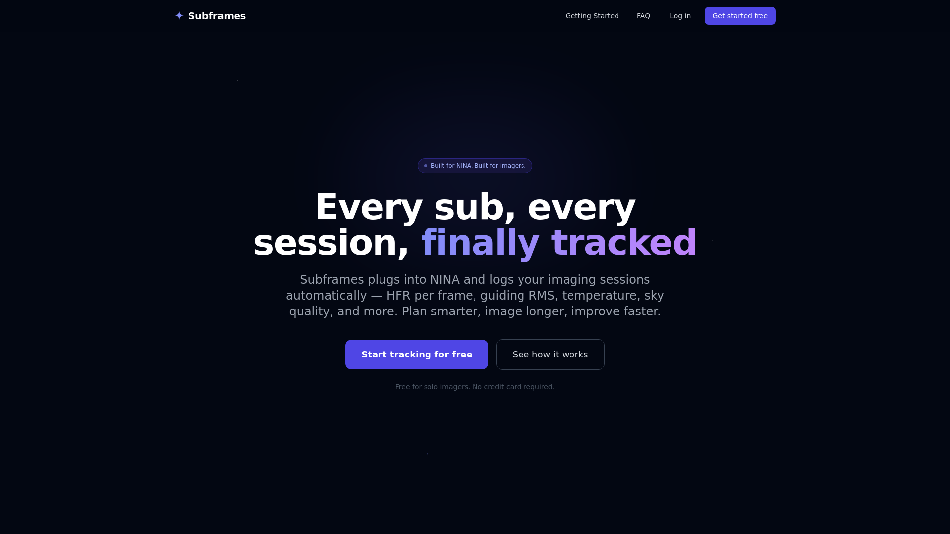 website screenshot of https://subframes.io