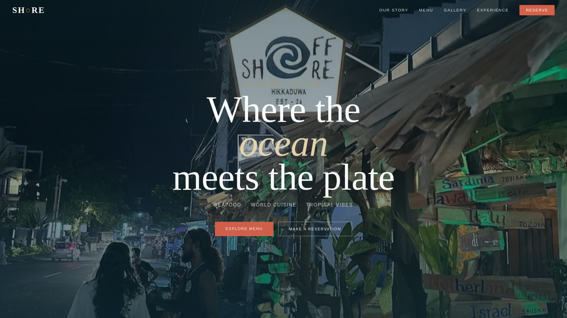 website screenshot of https://offshorecafehikkaduwa.com/