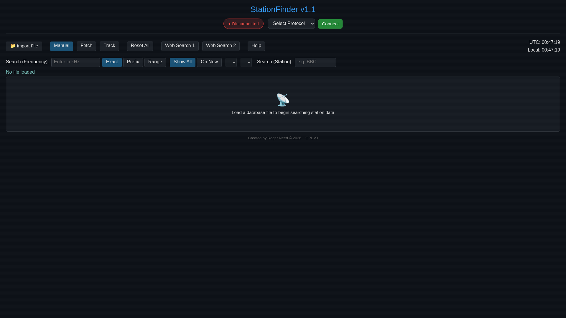 website screenshot of https://stationfinder.pages.dev/