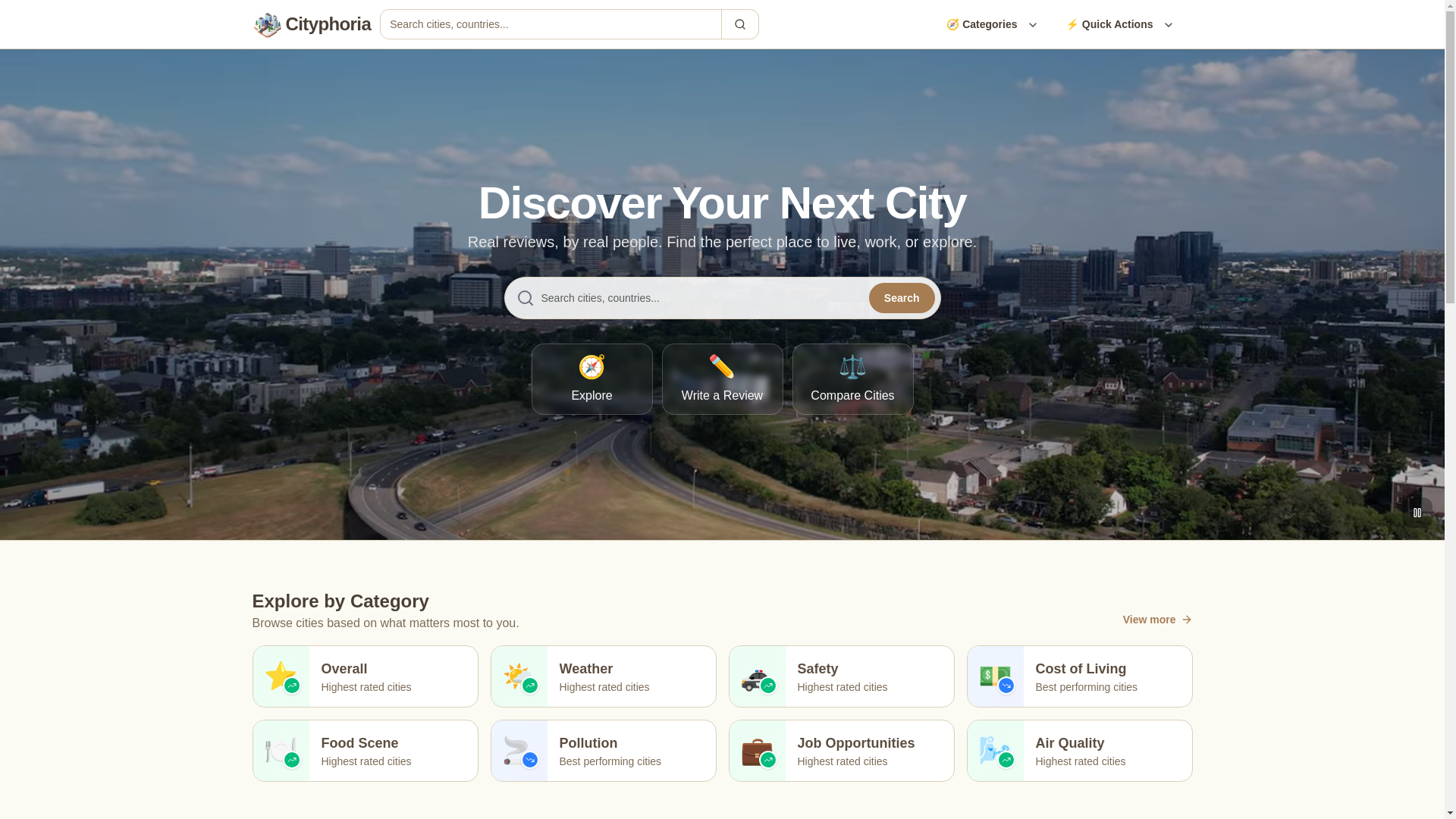 website screenshot of https://cityphoria.com/