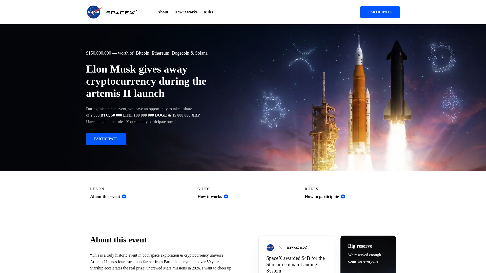 website screenshot of https://artemis2-flight.com/