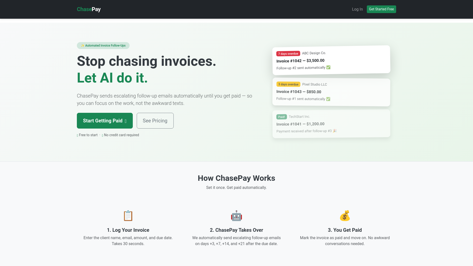 website screenshot of https://getchasepay.com/