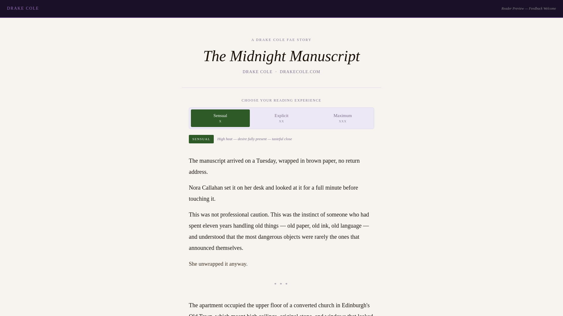 website screenshot of https://the-midnight-manuscript.pages.dev/