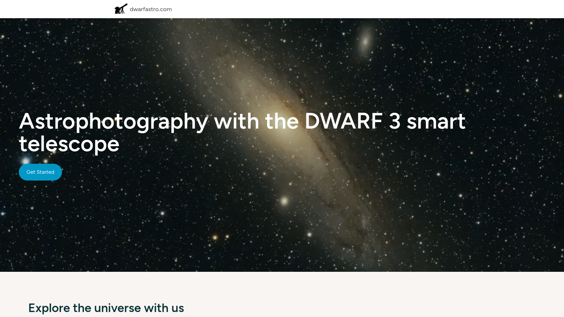 website screenshot of https://dwarfastro.com/