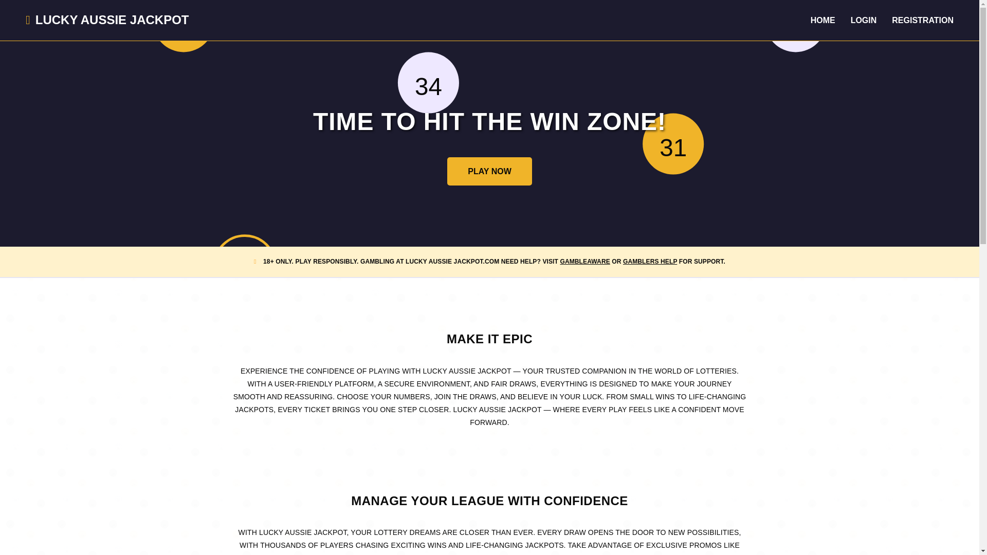 website screenshot of https://luckyaussiejackpot.com/