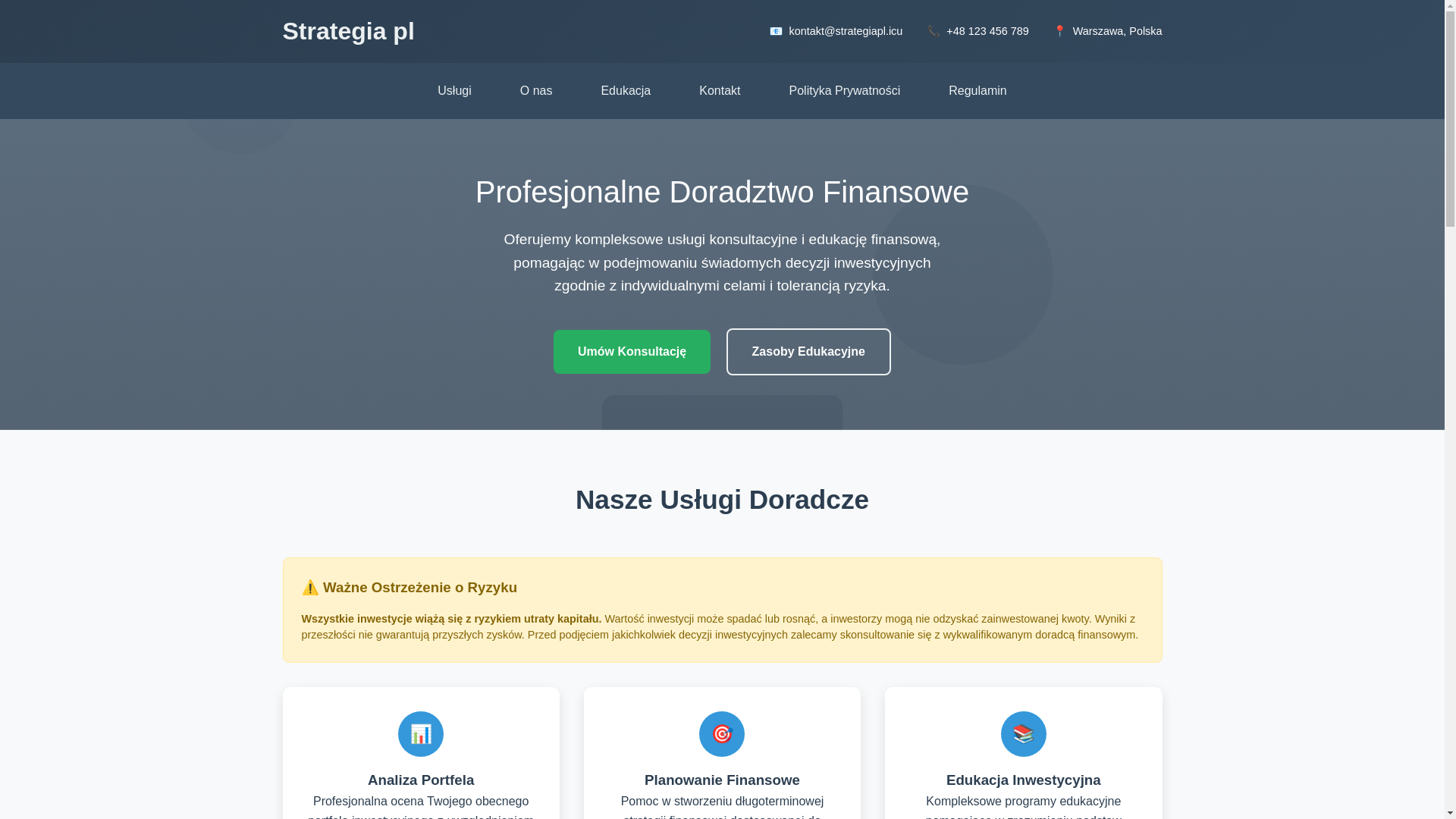 website screenshot of https://strategiapl.icu/