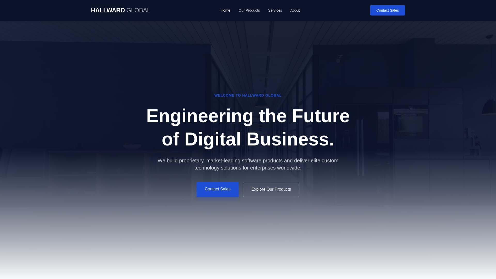 website screenshot of https://hallwardglobal.com/