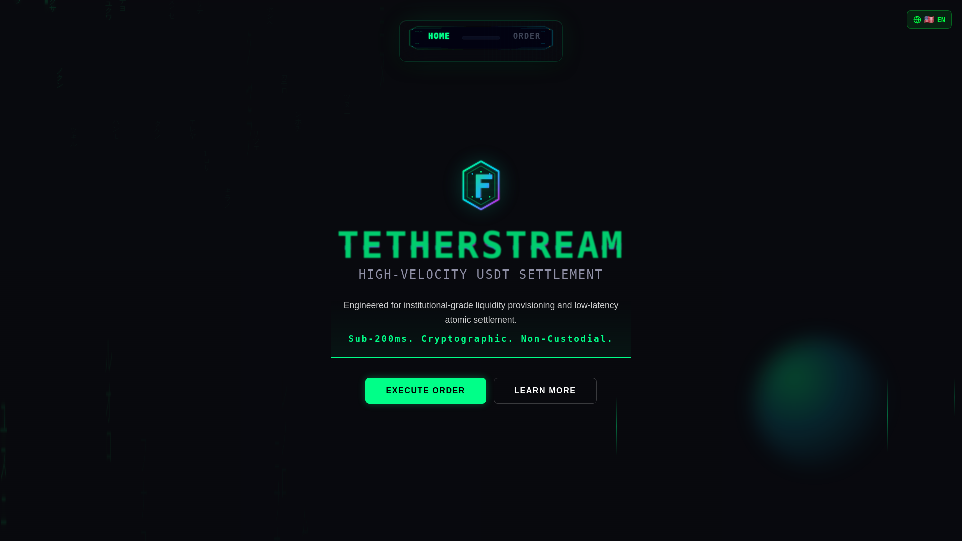 website screenshot of https://tetherstream.com/