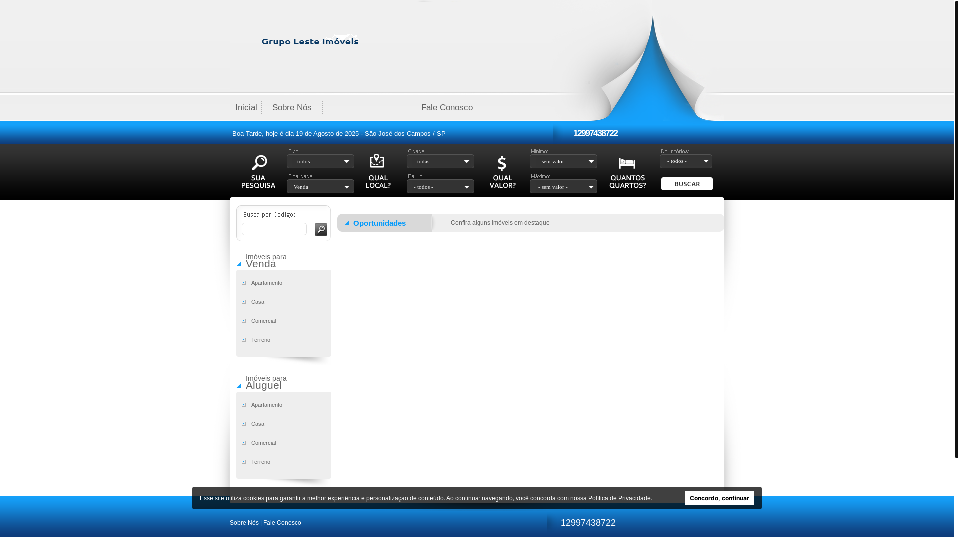 website screenshot of https://grupolesteimoveis.com.br/
