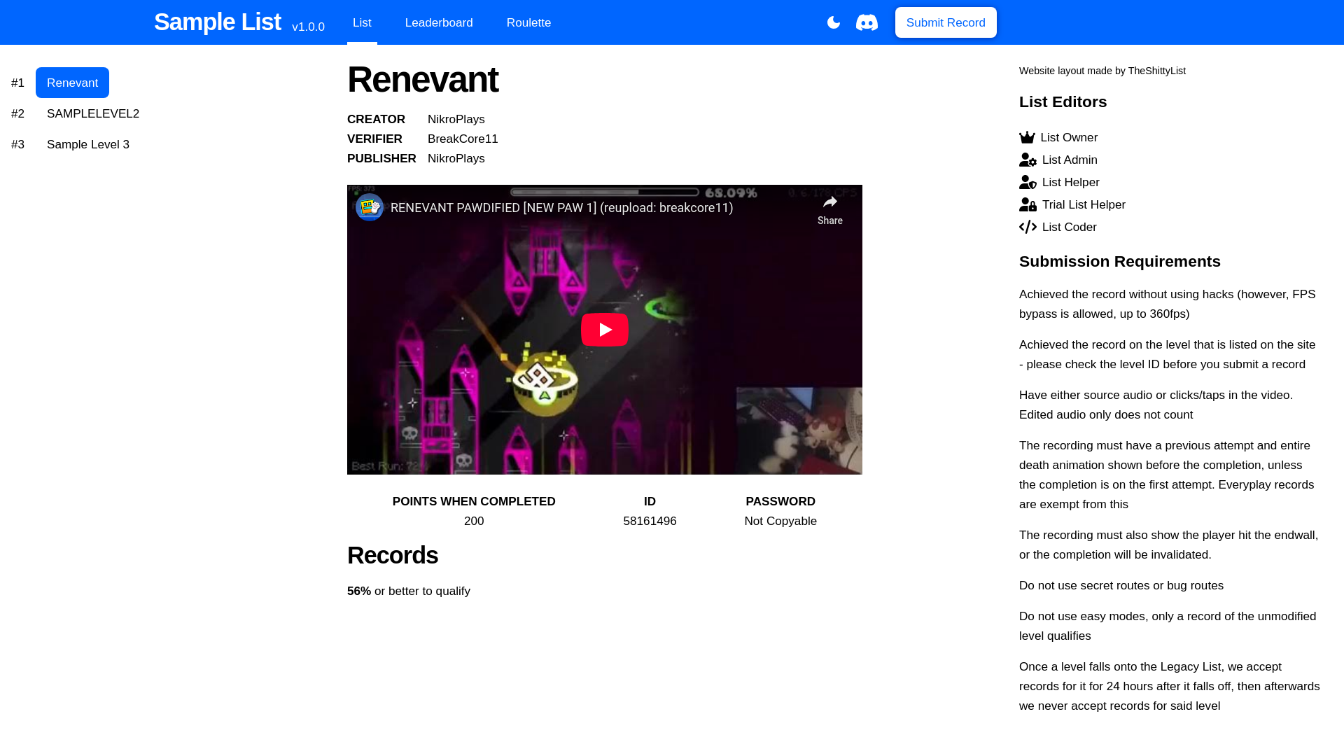 website screenshot of https://demonlistwithpaws.pages.dev/
