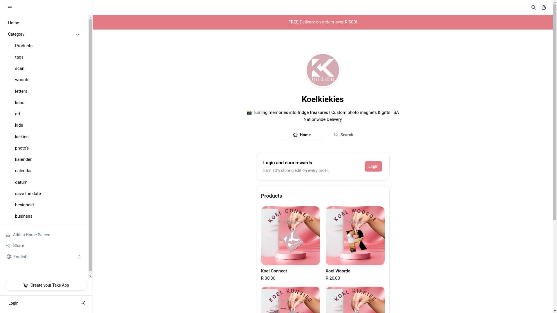 website screenshot of https://koelkiekies.online/