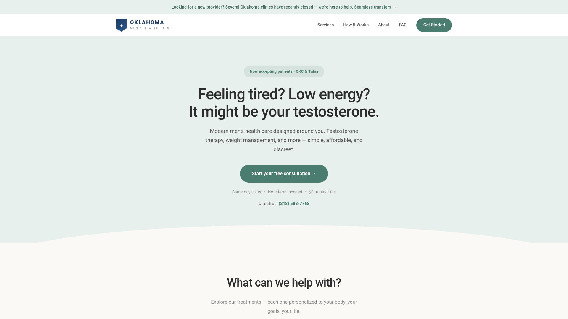 website screenshot of https://oklahomamenshealthclinic.com/