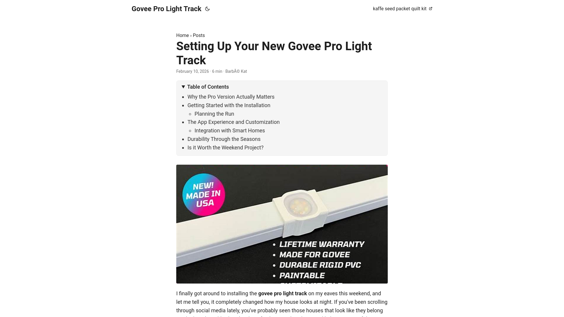 website screenshot of https://govee-pro-light-track.pages.dev/