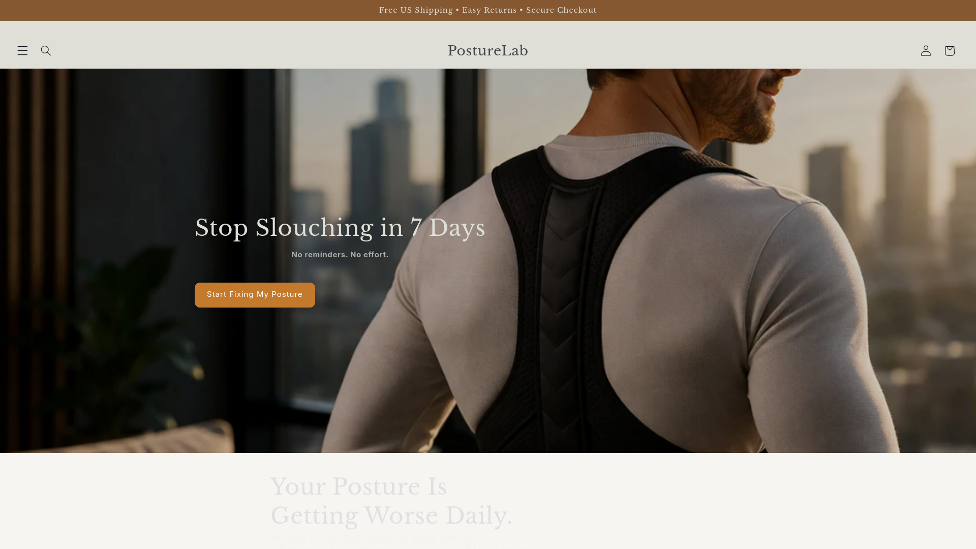 website screenshot of https://posturelab.fit