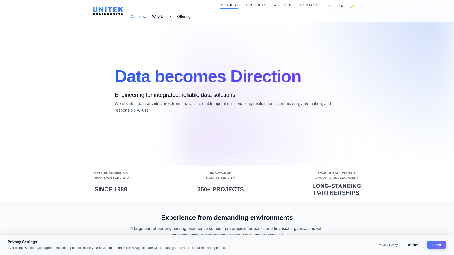 website screenshot of https://www.unitek.ch/