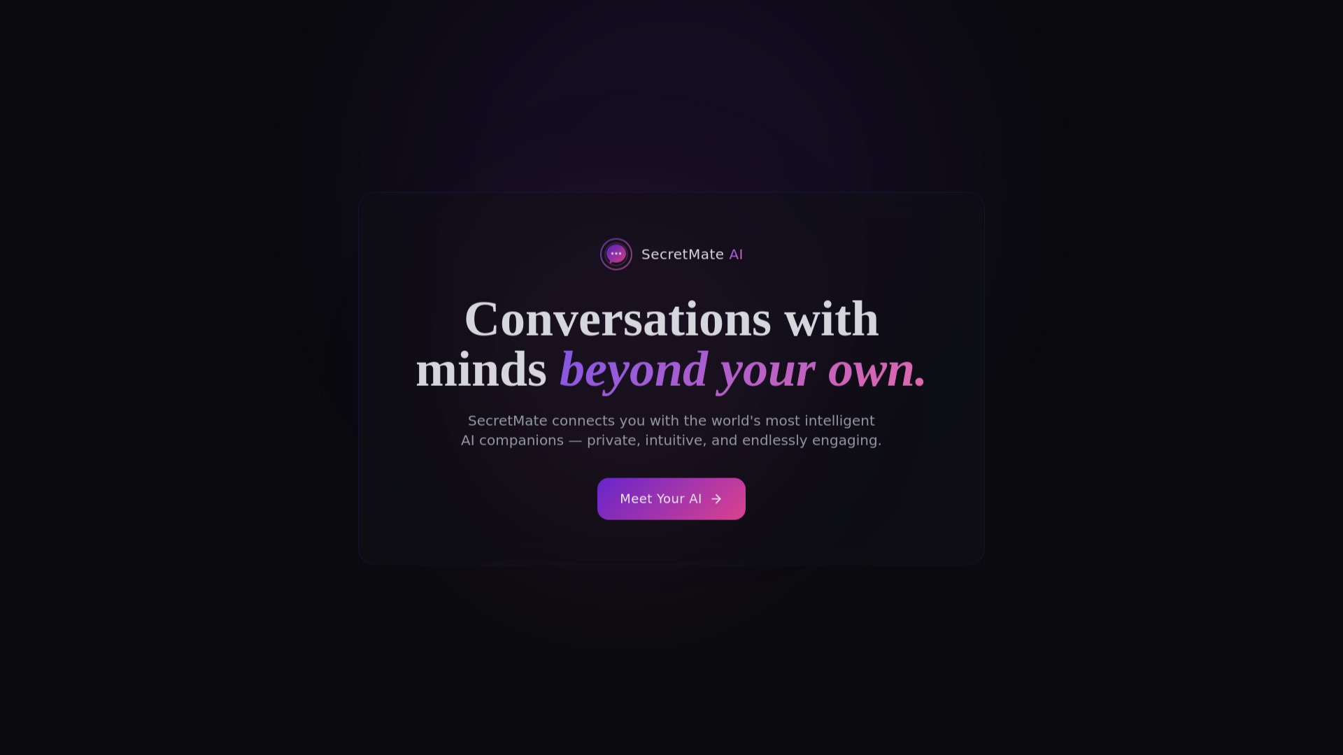 website screenshot of https://secretmate.ai
