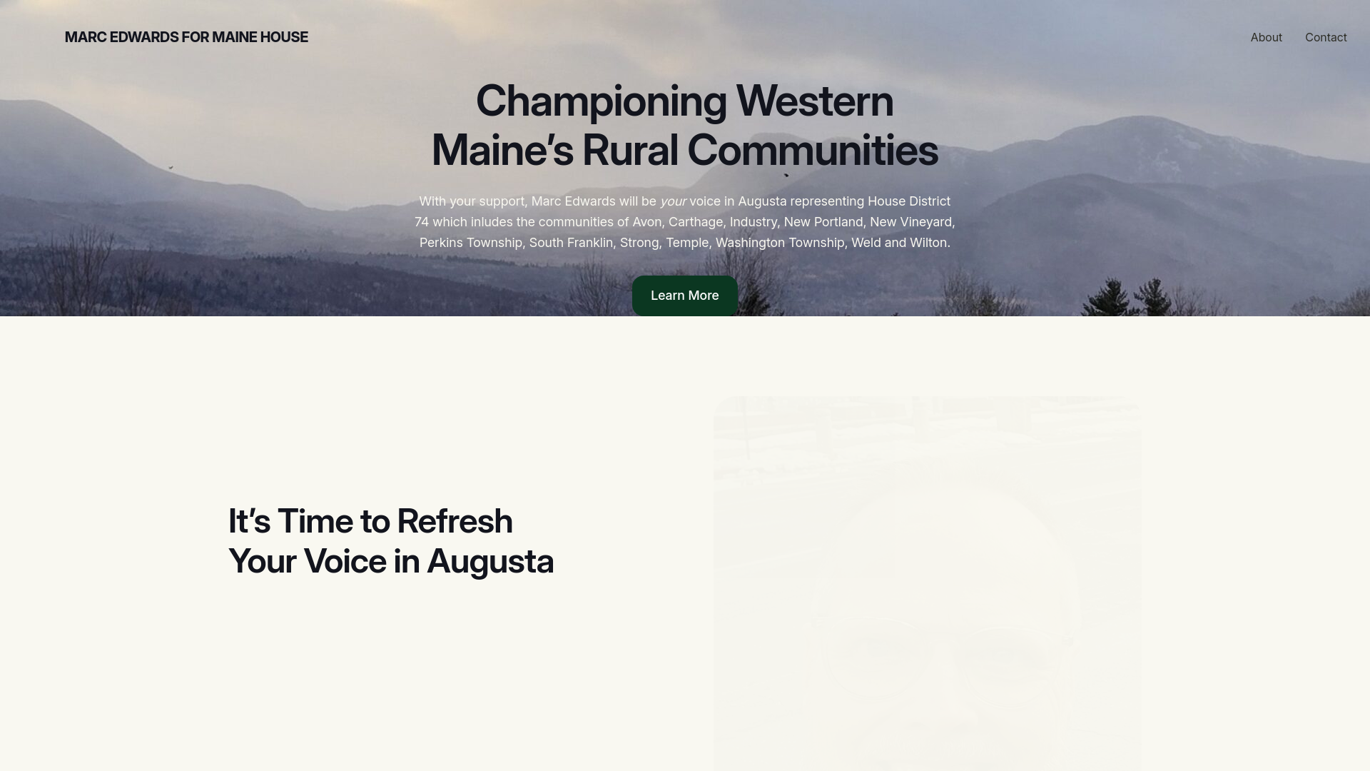 website screenshot of https://electmarcedwards.com/
